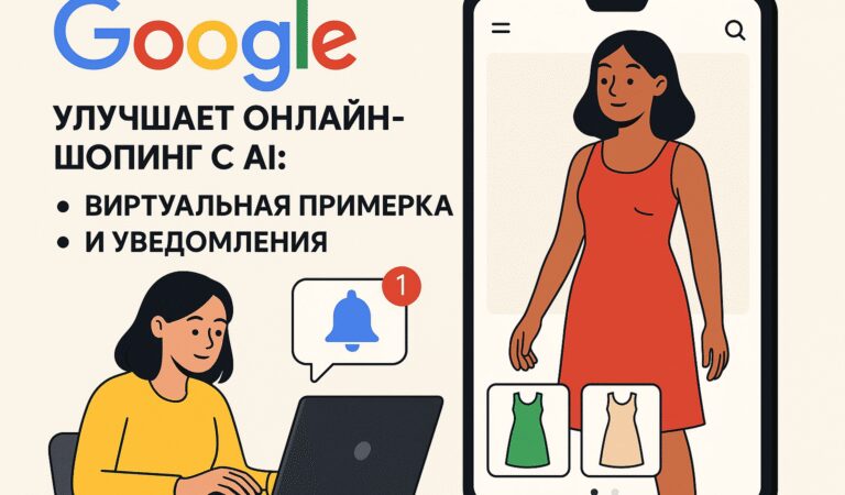 Google улучшает онлайн-шопинг с AI: виртуальная примерка и уведомления