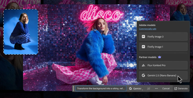 Photoshop adds Nano Banana and Kontext Pro to Generative Fill