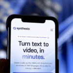 Synthesia's website on a smartphone.