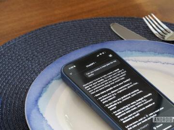 AniPhone displays a user asking ChatGPT to create a meal plan.