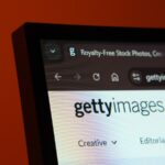 Getty Images website opening on a computer screen.