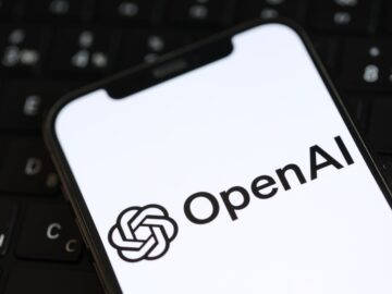 OpenAI logo on a smartphone screen