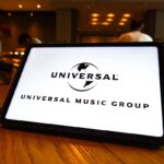 Universal Music Group logo on a tablet