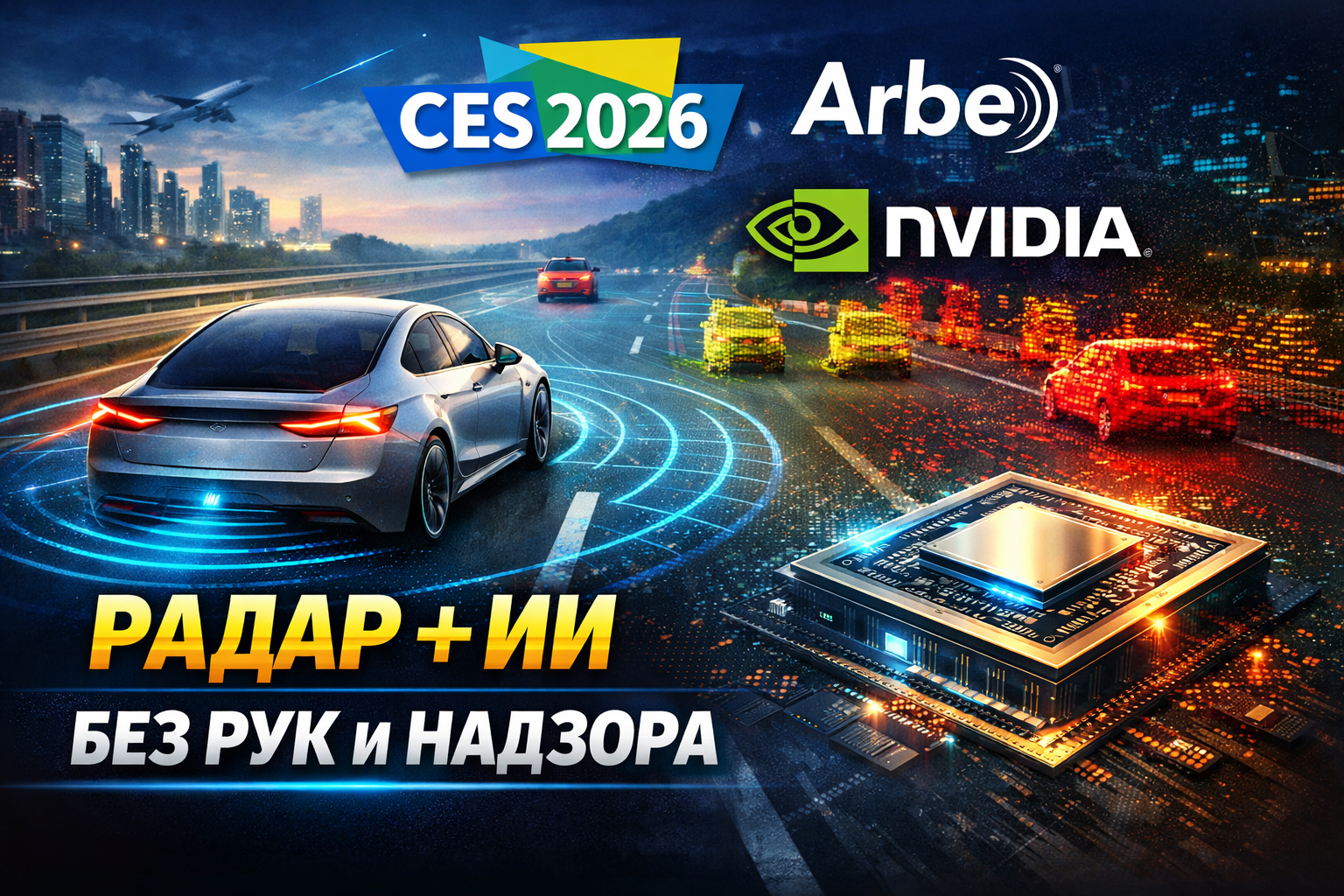 CES 2026: автономное вождение — радар и ИИ от Arbe Robotics и NVIDIA.