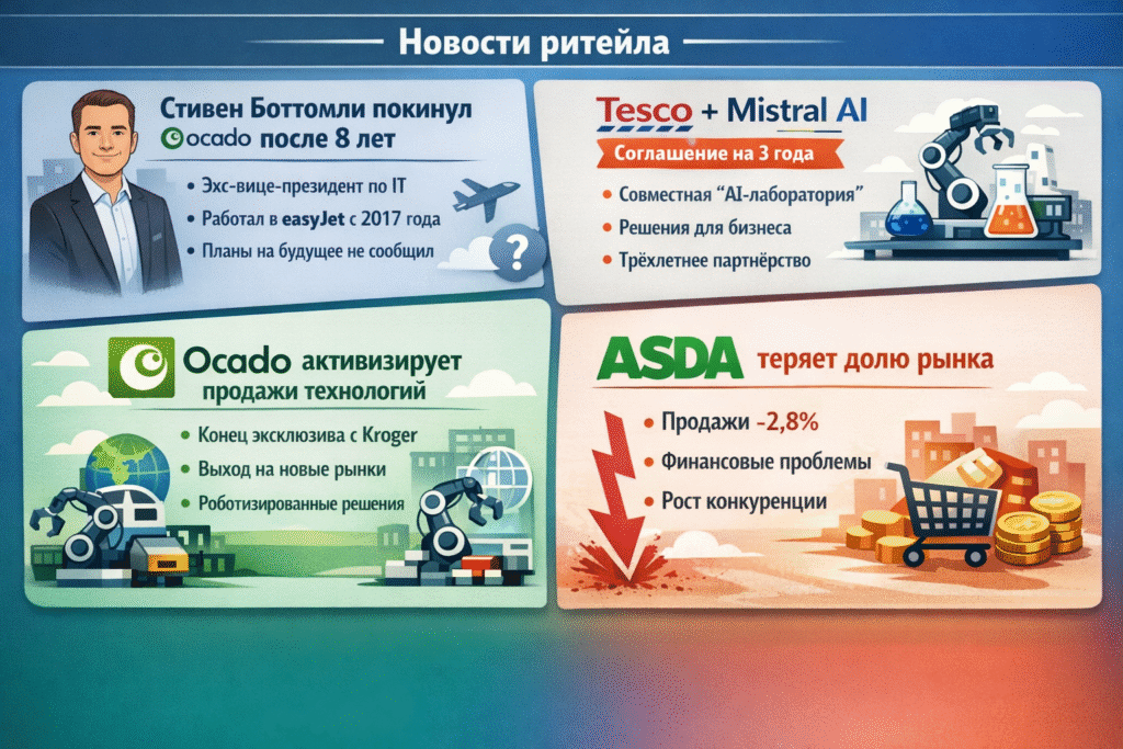 Инфографика Ocado и Tesco пересматривают AI-стратегии в ритейле
